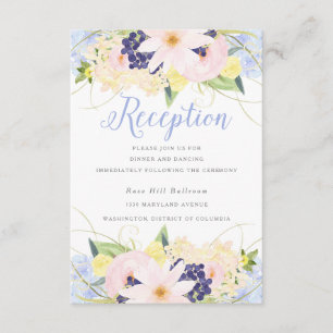 Blumige Vintage-Hochzeitsfeier im Frühling Begleitkarte