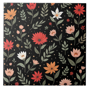 Blumige Vintage Schöne Moderne Kollektion Fliese
