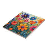 Blumige Volkskunstillustration Fliese (Seite)