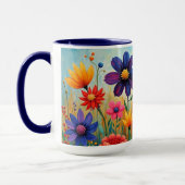 Blumige Volkskunstillustration Tasse (Links)