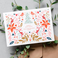 Blumige Weihnachtskarte zum schönen Feiertag