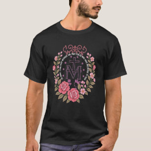Blumige Wundermedaille Marianische katholische Hin T-Shirt