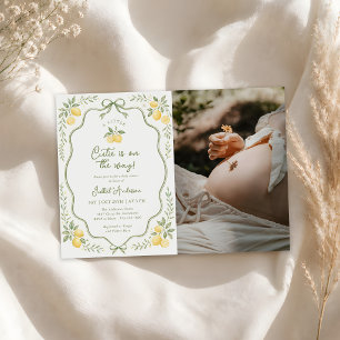 Blumige Zitrone Citrus Baby Shower Foto Einladung