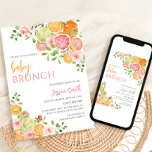 Blumige Zitrus-Baby-Brunch-Party