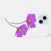 Blumige Zwei Lila Cosmos iPhone Hülle (Rückseite (Horizontal))