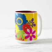 Blumige zwei Ton-Tasse Zweifarbige Tasse (VorderseiteRechts)