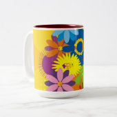 Blumige zwei Ton-Tasse Zweifarbige Tasse (Vorderseite Links)
