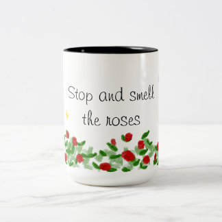 Blumige Zweifarben-Kaffeetasse Zweifarbige Tasse
