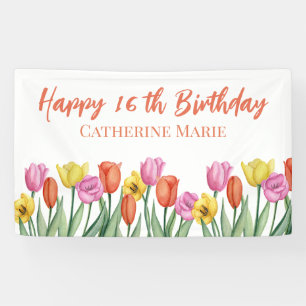 Blumiger 16. Geburtstag Banner