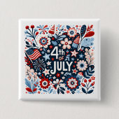 Blumiger 4. Juli Button (Vorderseite)