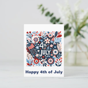 Blumiger 4. Juli Postkarte