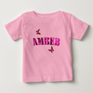 Blumiger Bernstein-Name aus Bougainvillea, Baby T-shirt