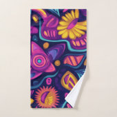 Blumiger Boho-Abstrakt farbenfroh 11 Badhandtuch Set (Handtuch)