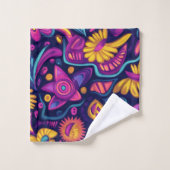 Blumiger Boho-Abstrakt farbenfroh 11 Badhandtuch Set (Waschlappen)