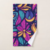 Blumiger Boho-Abstrakt farbenfroh 1 Badhandtuch Set (Handtuch)