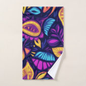Blumiger Boho-Abstrakt farbenfroh 2 Badhandtuch Set (Handtuch)