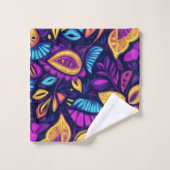 Blumiger Boho-Abstrakt farbenfroh 2 Badhandtuch Set (Waschlappen)