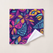 Blumiger Boho-Abstrakt farbenfroh 7 Badhandtuch Set (Waschlappen)