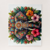 Blumiger Boho-Elefant Puzzle (Vertikal)
