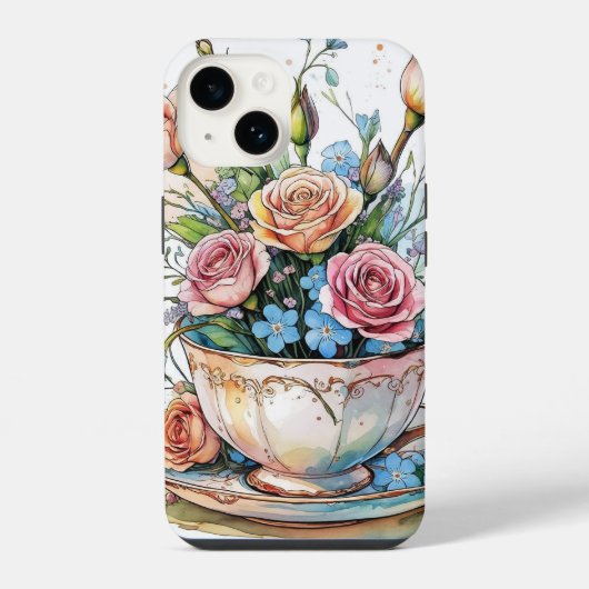 Blumiger Boho-Handyhülle iPhone Hülle (Rückseite)