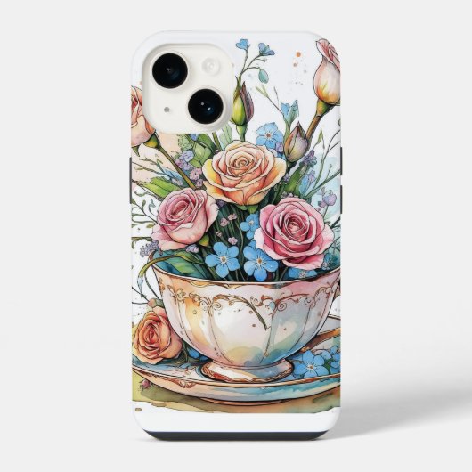 Blumiger Boho-Handyhülle iPhone Hülle (Rückseite)