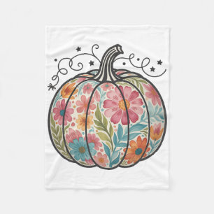 Blumiger Boho-Kürbis-Preppy-Herbst-Thanksgiving-Ge Fleecedecke
