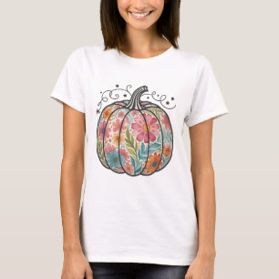 Blumiger Boho-Kürbis Preppy Herbst Thanksgiving Ge T-Shirt