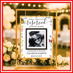 Blumiger Boho reservierter Sitz Hochzeitsschild Ve Poster