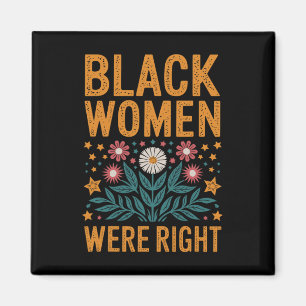 Blumiger Boho-Widerstand Anti-Trump-Schwarze Fraue Magnet