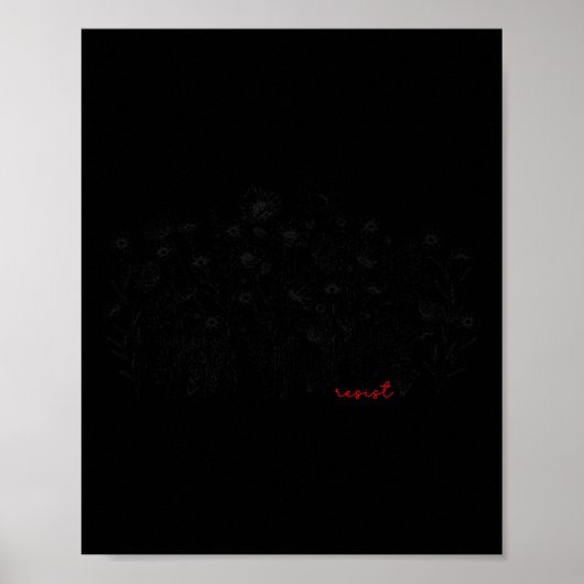 Blumiger Botanischer Protest Liberaler Widerstand Poster (Vorne)