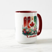 Blumiger Canada Day | Süß Kanada Tasse (VorderseiteRechts)