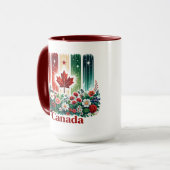 Blumiger Canada Day | Süß Kanada Tasse (Vorderseite Links)
