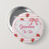 Blumiger Chic Oma wird Babyparty-Button Button (Vorne & Hinten)