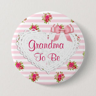 Blumiger Chic Oma wird Babyparty-Button Button