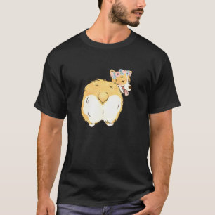Blumiger Corgi Hintern Pembroke Welsh Corgi Mutter T-Shirt