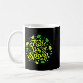 Blumiger erster Frühlingstag Erdtag Hallo Frühling Kaffeetasse (Links)