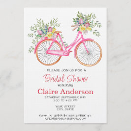 Blumiger Fahrrad-Hochzeitsdusche-Einladung, Einladung