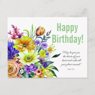 Blumiger Geburtstagssegen Postkarte