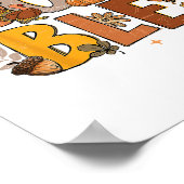 Blumiger Gobble Till You Wobble Truthahn Erntedank Poster (Ecke)