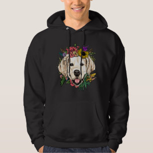 Blumiger Golden Retriever Hund Frühling Natur Hund Hoodie
