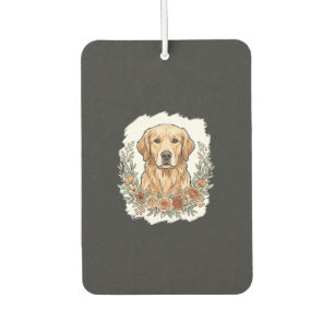 Blumiger Golden Retriever Sublimation Autolufterfrischer