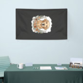Blumiger Golden Retriever Sublimation Banner (Messeveranstaltung)
