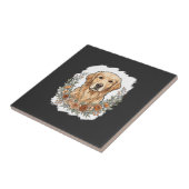 Blumiger Golden Retriever Sublimation Fliese (Seite)