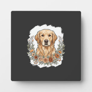 Blumiger Golden Retriever Sublimation Fotoplatte