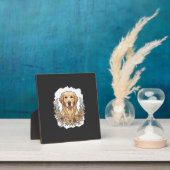 Blumiger Golden Retriever Sublimation Fotoplatte (InSitu)
