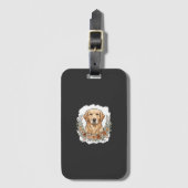 Blumiger Golden Retriever Sublimation Gepäckanhänger (Vorderseite Vertikal)