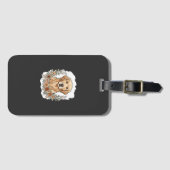 Blumiger Golden Retriever Sublimation Gepäckanhänger (Vorderseite (Horizontal))