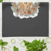 Blumiger Golden Retriever Sublimation Geschirrtuch (Gefaltet)