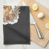 Blumiger Golden Retriever Sublimation Geschirrtuch (Viertel Falte)