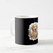 Blumiger Golden Retriever Sublimation Kaffeetasse (Vorderseite Links)
